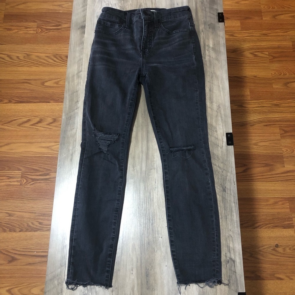 Madewell Curvy High Rise Skinny Distressed Ripped Knee Size 25p